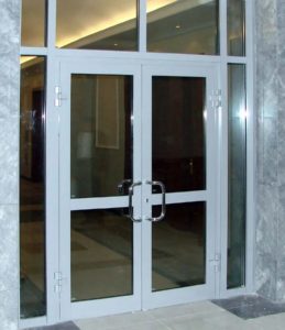 Противопожарная алюминиевая стеклянная дверь